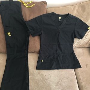 WonderWink Scrub Set Size xxs in Black